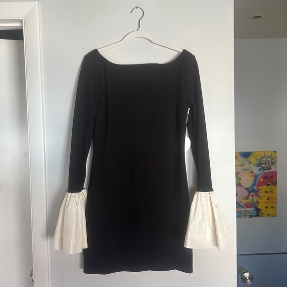 NWT - Staud HAWTHORNE DRESS BLACK IVORY (M) - Picture 8 of 13